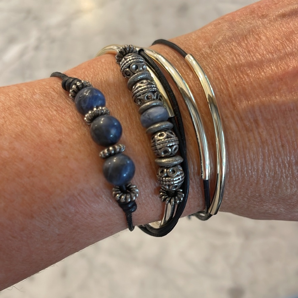 Lizzy James necklace and bracelet beaded and silver wrap